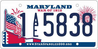 MD license plate 1AE5838