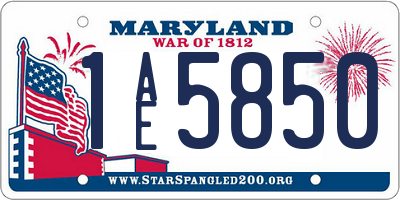 MD license plate 1AE5850