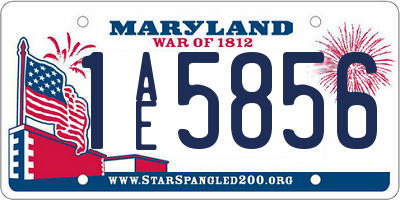 MD license plate 1AE5856