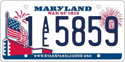 MD license plate 1AE5859