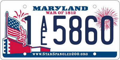 MD license plate 1AE5860