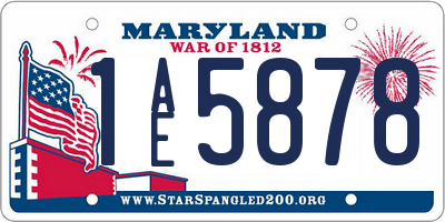 MD license plate 1AE5878