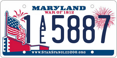 MD license plate 1AE5887