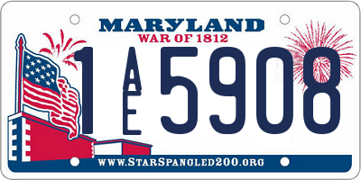 MD license plate 1AE5908