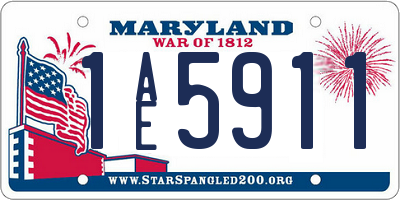 MD license plate 1AE5911