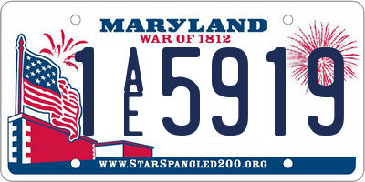 MD license plate 1AE5919