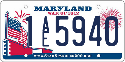 MD license plate 1AE5940