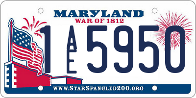 MD license plate 1AE5950