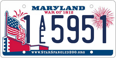 MD license plate 1AE5951