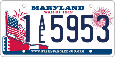 MD license plate 1AE5953