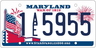 MD license plate 1AE5955