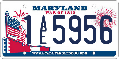 MD license plate 1AE5956