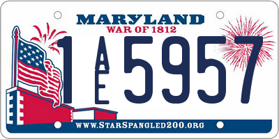 MD license plate 1AE5957