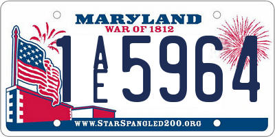 MD license plate 1AE5964