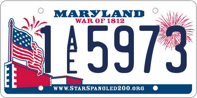 MD license plate 1AE5973