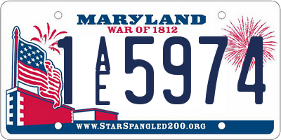 MD license plate 1AE5974