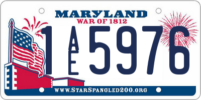 MD license plate 1AE5976