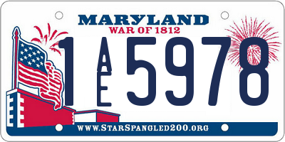 MD license plate 1AE5978