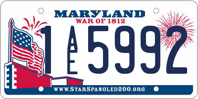 MD license plate 1AE5992