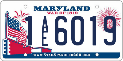 MD license plate 1AE6019