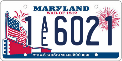 MD license plate 1AE6021