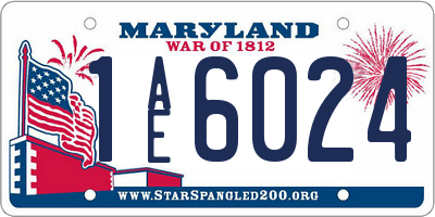 MD license plate 1AE6024