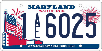 MD license plate 1AE6025