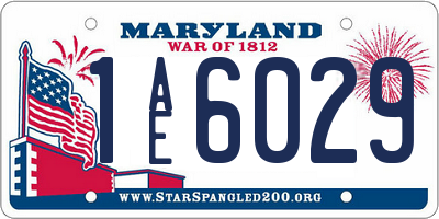 MD license plate 1AE6029