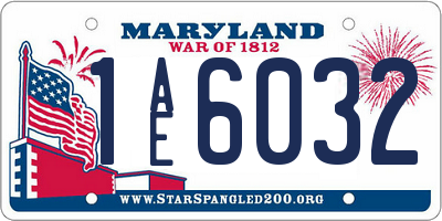 MD license plate 1AE6032