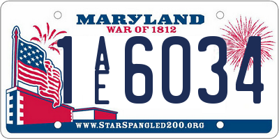 MD license plate 1AE6034