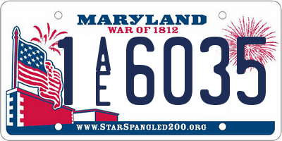 MD license plate 1AE6035