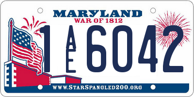 MD license plate 1AE6042