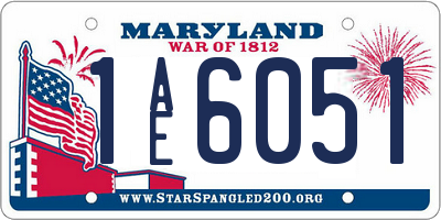 MD license plate 1AE6051