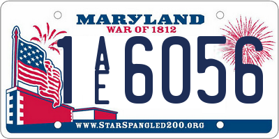 MD license plate 1AE6056