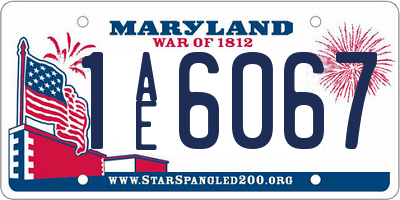 MD license plate 1AE6067