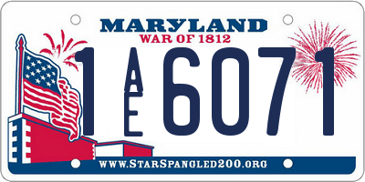MD license plate 1AE6071