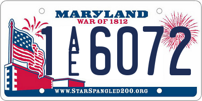 MD license plate 1AE6072