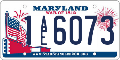 MD license plate 1AE6073