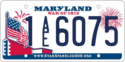 MD license plate 1AE6075