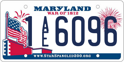MD license plate 1AE6096