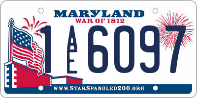 MD license plate 1AE6097
