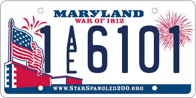 MD license plate 1AE6101