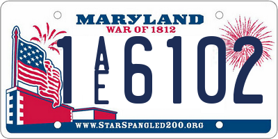 MD license plate 1AE6102