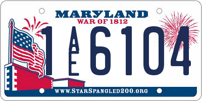 MD license plate 1AE6104