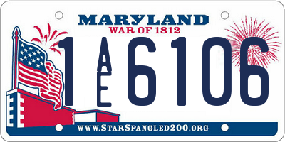 MD license plate 1AE6106