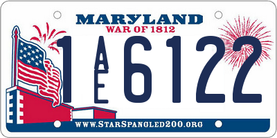 MD license plate 1AE6122