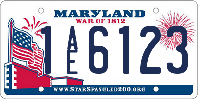 MD license plate 1AE6123
