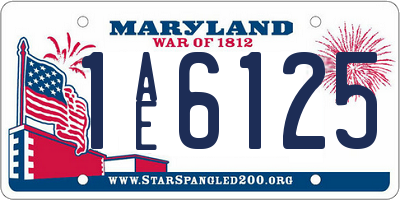 MD license plate 1AE6125
