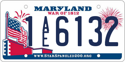 MD license plate 1AE6132