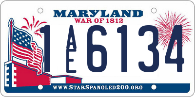 MD license plate 1AE6134